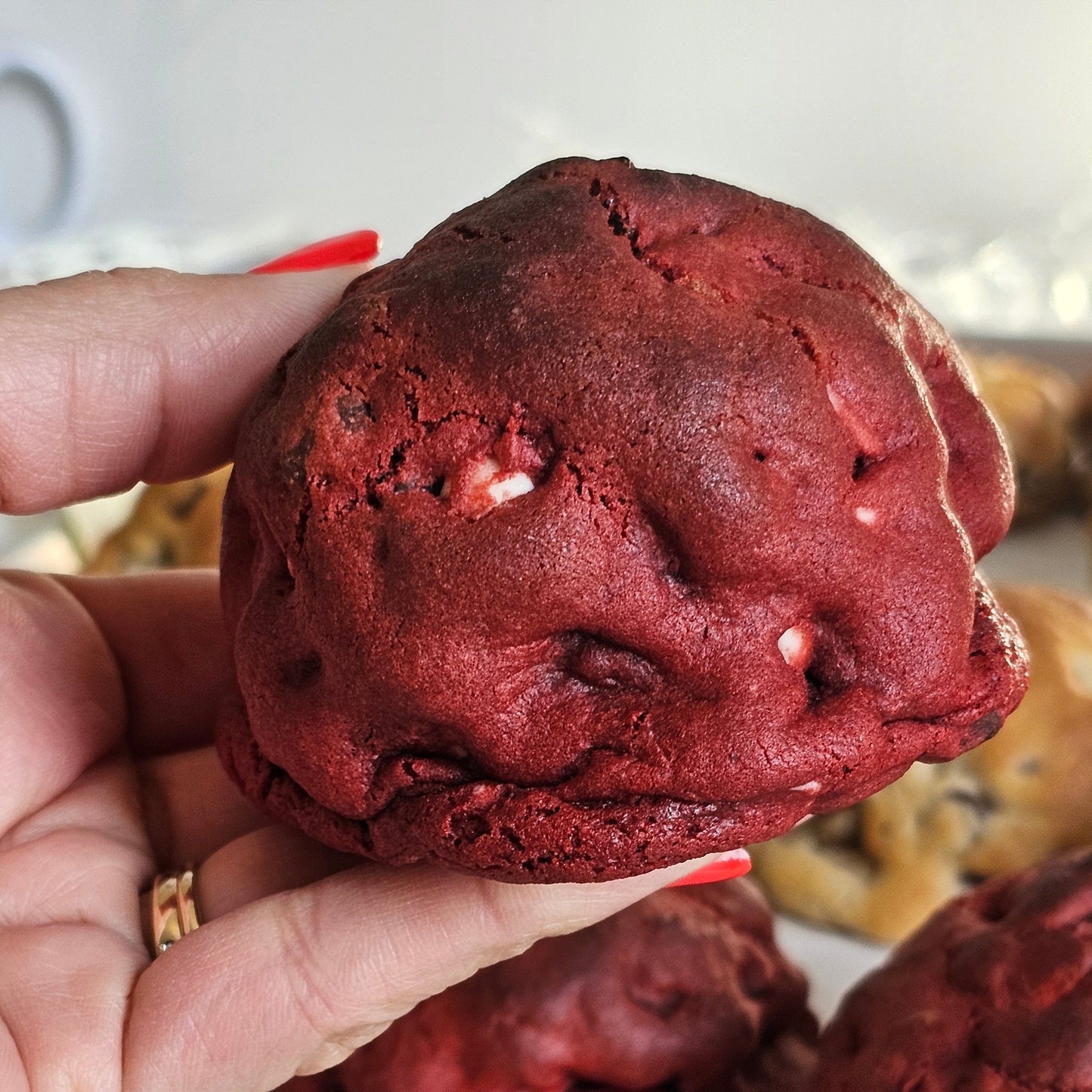 New York Style Red Velvet White Chocolate Cookie